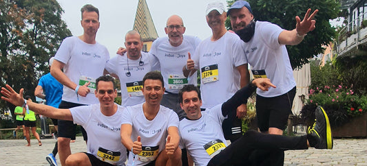 At the 3-country Marathon, wearing Joya shoes